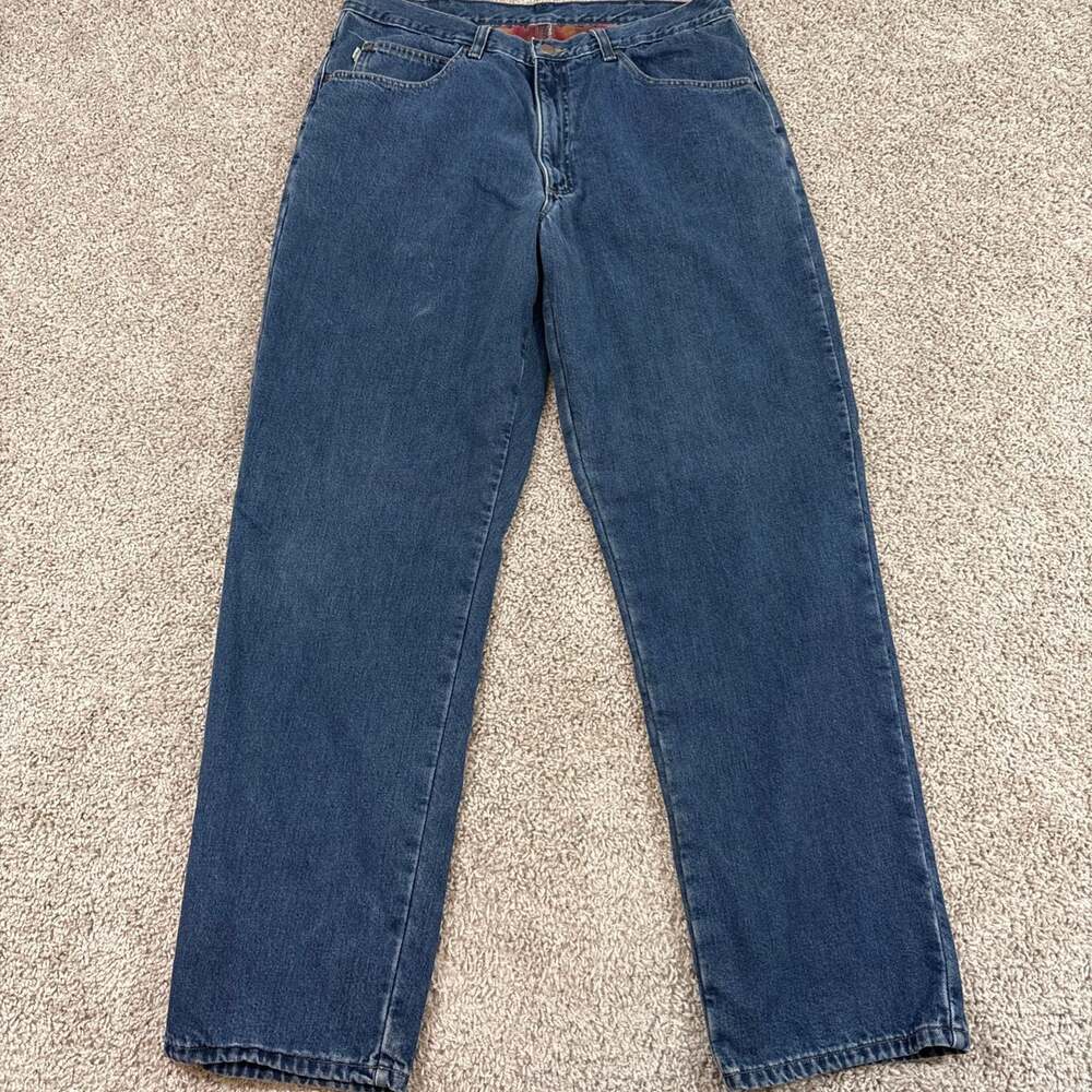LL Bean Double L Flannel Lined Jeans Mens 37x32 Thermolite Classic Fit EUC
